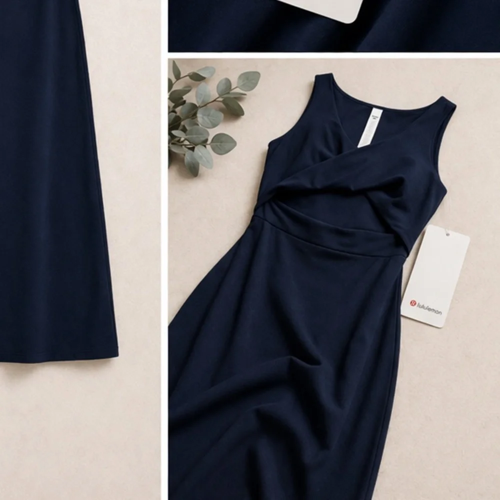 Lululemon Nulu Twist-Front Midi Dress – True Navy – Size M – NWT - Picture 2 of 3
